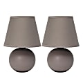 Simple Designs Mini Globe Ceramic Table Lamps, 8-11/16"H, Gray, Pack Of 2 1 thumbnail image