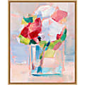 Amanti Art Abstract Flowers in Vase II by Ethan Harper Framed Canvas Wall Art Print, 20”H x 16”W, Maple