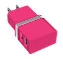 Duracell® Dual USB Wall Charger, Metallic Pink