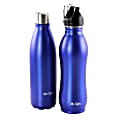 Mr. Coffee Luster 2-Piece Stainless-Steel Thermal Hydration Bottle Set, 16.9 Oz/23 Oz, Metallic Blue 1 thumbnail image