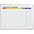 Lorell® Magnetic Planner Unframed Dry-Erase Whiteboard, 18" x 24", White