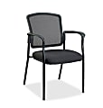 Lorell® Mesh/Fabric Guest Stack Chair, Black 1 thumbnail image
