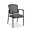 Lorell Breathable Mesh Guest Chair - Fabric Gray Seat - Steel Black Frame - Gray - 23" Width x 9" Depth x 32" Height