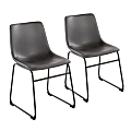 LumiSource Duke Industrial Side Chairs, Black/Gray, Set Of 2 Chairs