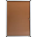 Lorell® Enclosed Cork Bulletin Board, 36" x 24", Silver Aluminum Frame