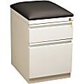 Lorell® 19-7/8"D Vertical 2-Drawer Mobile Pedestal File Cabinet With Seat Cushion, White