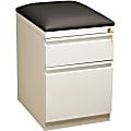 Lorell® 19-7/8"D Vertical 2-Drawer Mobile Pedestal File Cabinet With Seat Cushion, White 1 thumbnail image