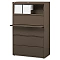 Lorell® Fortress 42"W x 18-5/8"D Lateral 5-Drawer File Cabinet, Gray