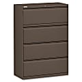 Lorell® Fortress 42"W x 18-5/8"D Lateral 4-Drawer File Cabinet, Gray 1 thumbnail image