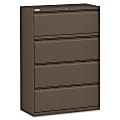 Lorell® Fortress 42"W x 18-5/8"D Lateral 4-Drawer File Cabinet, Gray