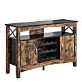 Bestier 50"W Storage Cabinet With LED Light, Rustic Brown 1 thumbnail image