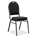 Lorell® Banquet Stack Chairs, Textured Fabric, Black/Gray, Set Of 4