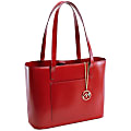 McKleinUSA® M Series ALYSON Leather Shoulder Tote, 16"H x 6"W x 12"D, Red 1 thumbnail image