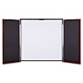 Lorell Presentation Cabinet - 47.3" x 4.8" x 47.3" - Drywipe Whiteboard, Hinged Door - Mahogany - Melamine, Laminate - Assembly Required