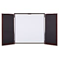 Lorell Dry-Erase Whiteboard Presentation Cabinet, 47.3"H x 47.3"W x 4.8"D, Mahogany 1 thumbnail image