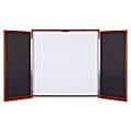 Lorell Presentation Cabinet - 47.3" x 4.8" x 47.3" - Drywipe Whiteboard, Hinged Door - Cherry - Melamine, Laminate - Assembly Required