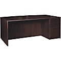 Lorell® Prominence 79000 Series Bowfront Right Pedestal Desk, 72"W x 42"D, Espresso