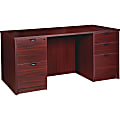 Lorell® Prominence 79000 Series Double Pedestal Desk, 60"W x 30"D, Mahogany