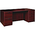 Lorell® Prominence 79000 Series Double Pedestal Desk, 72"W x 36"D, Mahogany