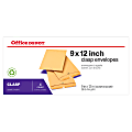 Office Depot® Brand 9" x 12" Manila Envelopes, Clasp Closure, Brown Kraft, Pack Of 4