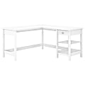 Bush Business Furniture Broadview 60"W L-Shaped Corner Desk With Storage, Pure White, Standard Delivery