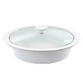Gibson Elite Stoneware Casserole With Glass Lid, 2-Quart, White 1 thumbnail image