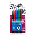 Sharpie® Water-Based Ink Calligraphic® Calligraphy Pens, Chisel Point, Assorted Barrels, Assorted Ink Colors, Pack Of 5