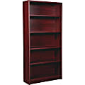 Lorell Prominence 79000 Series Bookcase, 5 Shelves, Mahogany
