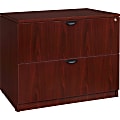 Lorell® Prominence 79000 Series 2-Drawer Lateral File Cabinet, Mahogany