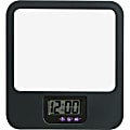 Lorell Fabric Panel Digital Clock Mirror - Black 1 thumbnail image