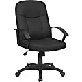 Lorell® Executive Ergonomic Fabric Mid-Back Task Chair, Black