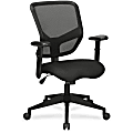 Lorell® Executive Ergonomic Mesh/Fabric Mid-Back Chair, Black 1 thumbnail image
