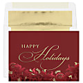 Custom Embellished Holiday Cards And Foil Envelopes, 7-7/8" x 5-5/8", Exquisite Holiday, Box Of 25 Cards