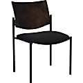 Lorell® Armless Guest Chair, Wood/Fabric, Black, Set Of 2