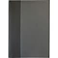 Sparco Flexiback Notebook - A5 - Plain - 8 17/64" x 5 27/32" - 8.5" x 6" - Cream Paper - Black, Gray Cover - Ribbon Marker - 1Each