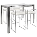 Lumisource Fuji Counter-Height Table With 4 Stools, White/Stainless Steel 1 thumbnail image