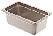 Hoffman Tech Browne Stainless Steel Steam Table Pans, 1/4 Size, Silver, Case Of 48 Pans