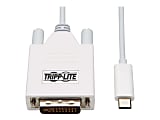 Tripp Lite USB C to DVI Adapter Cable USB 3.1 1080p M/M USB-C White 10ft - First End: 1 x Type C Male USB - Second End: 1 x DVI-D (Dual-Link) Male Digital Video - 640 MB/s - Supports up to 1920 x 1200 - Nickel Plated Connector - White