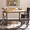 SEI Furniture Knightley 52"W Writing Desk, Weathered Oak
