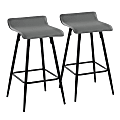 LumiSource Ale Faux Leather Counter Stools, Gray/Black, Set Of 2 Stools 1 thumbnail image