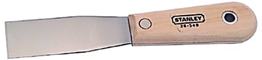 Wood Handle Putty Knives, 1 1/4 in Wide, Stiff Blade
