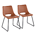 LumiSource Robbi Contemporary Dining Chairs, Camel/Black, Set Of 2 Chairs