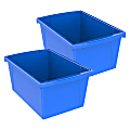 Storex Classroom Storage Bin, Medium, Blue, Pack Of 2 1 thumbnail image
