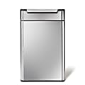 simplehuman® Rectangular Metal Touch-Bar Trash Can, Dual Compartment, 12.7 Gallons, 28"H x 19-3/4"W x 11-7/16"D, Brushed Stainless Steel 1 thumbnail image