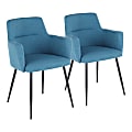 LumiSource Andrew Dining Chairs, Black/Teal, Set Of 2 Chairs 1 thumbnail image