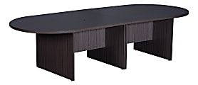 Boss Office Products 120"W Wood Race Track Conference Table, Driftwood 
