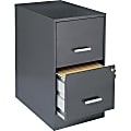 NuSparc 22" 2-Drawer File Cabinet - 14.3" x 22" x 26.7" - Metallic Charcoal