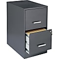 LYS 22" 2-Drawer File Cabinet - 14.3" x 22" x 26.7" - Metallic Charcoal