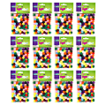 Creativity Street Pom Poms, 1/2", Bright Hues Assortment, 100 Pom Poms Per Pack, Set Of 12 Packs