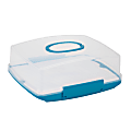 Honey-Can-Do Rectangular Cake Carrier, 7 1/8"H x 14 3/8"W x 17 3/4"D, Blue/Clear 1 thumbnail image